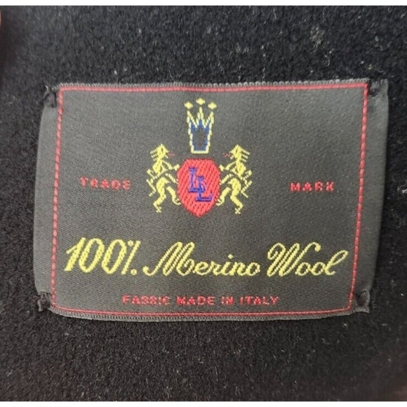 Larry Levine Wool coat size 12 Black with Fur Trim Collar - Picture 11 of 15